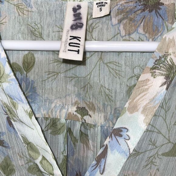 KUT From The Cloth Small Sheer Button Down Blouse - Picture 3 of 6